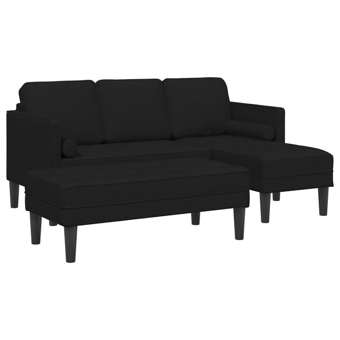 Set canapea de 2 piese cu perne din material negru - WALTI WALTI