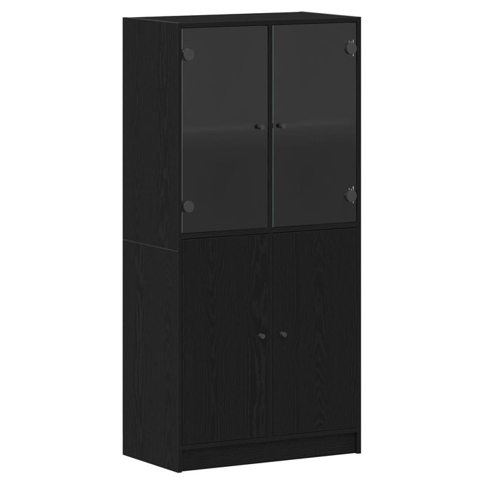 Dulap înalt cu uși, stejar negru, 68x37x142 cm, lemn prelucrat - WALTI WALTI
