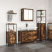 Set mobilier baie, 3 piese, stejar fumuriu, lemn prelucrat - WALTI WALTI