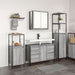 Set mobilier baie 3 piese lemn prelucrat gri sonoma - WALTI WALTI