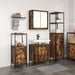 Set de mobilier pentru baie 3 piese din stejar fumuriu - Lemn prelucrat - WALTI WALTI