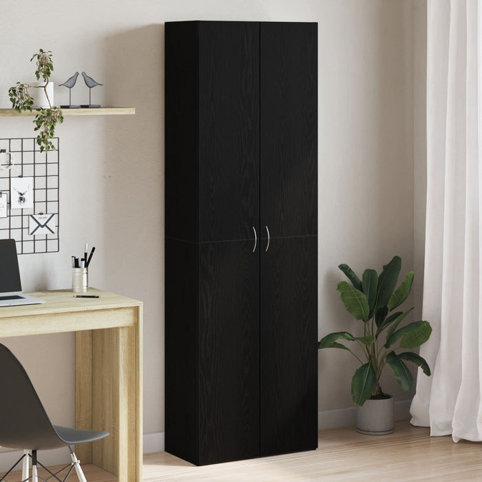 Credență birou vidaXL Negru Stejar 60x32x190 cm Lemn prelucrat - WALTI WALTI