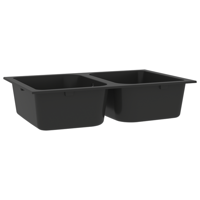 Chiuvetă de bucătărie Negru 76 x 48 x 30 cm Quartz și rășină WALTI