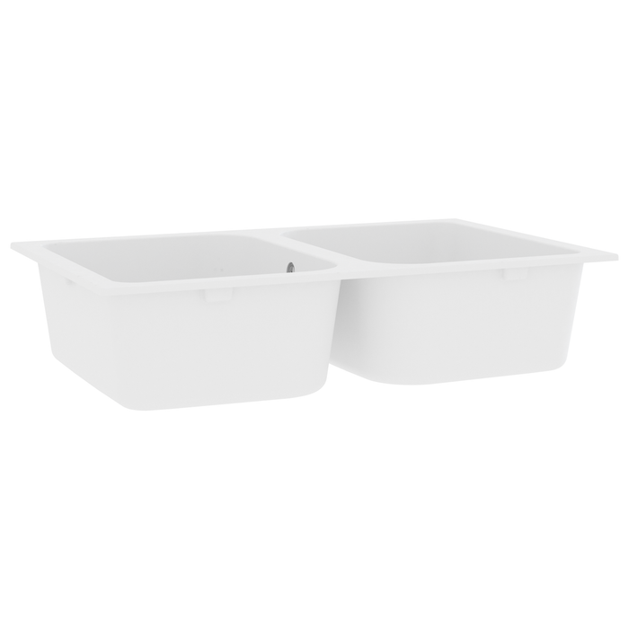 Chiuvetă de bucătărie Alb 76 x 48 x 30 cm Quartz și rășină WALTI