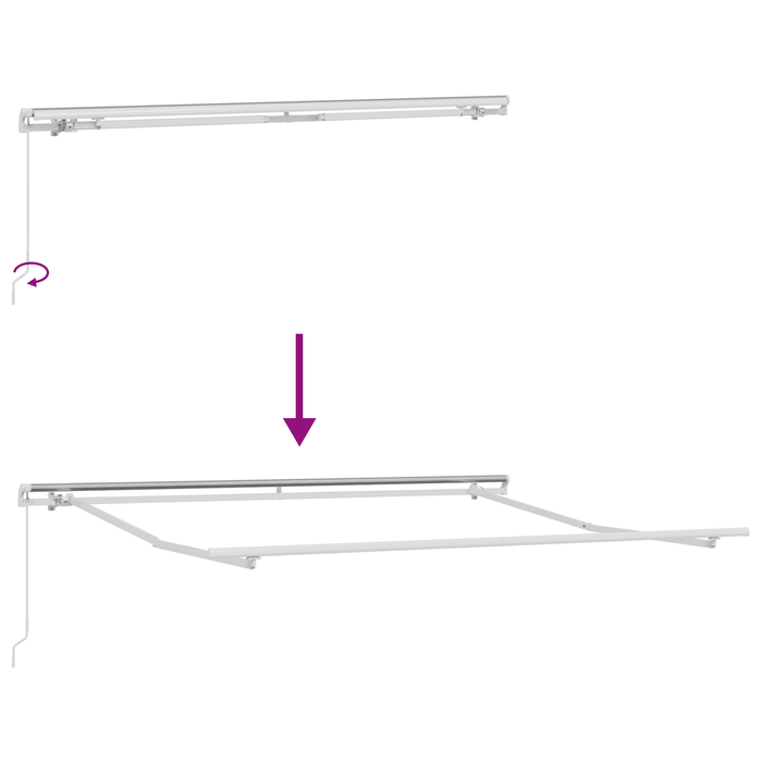Cortina Retractabilă Portocalie și maro 350 x 250 cm țesătură - WALTI WALTI