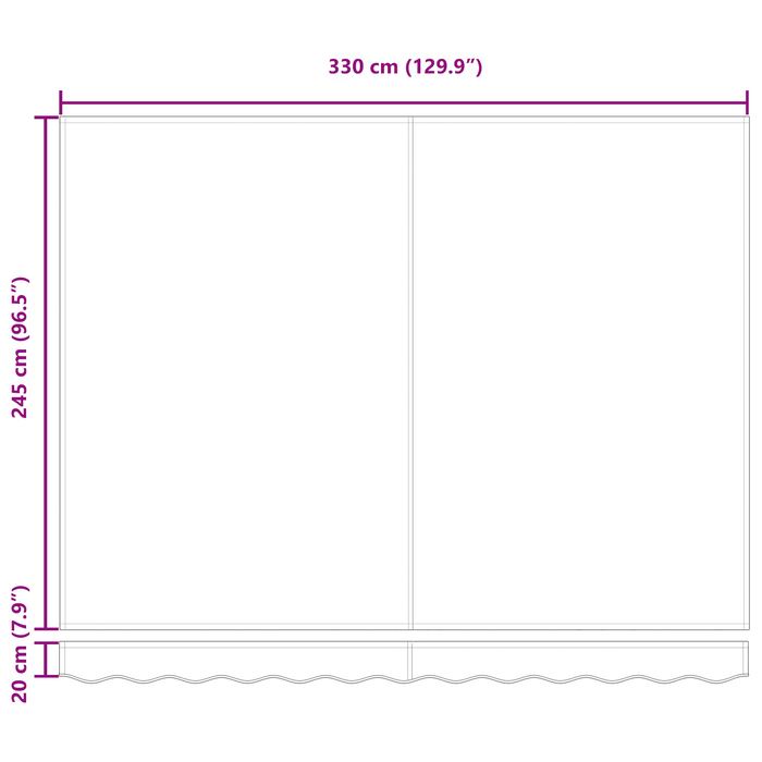 Cortina Retractabilă Portocalie și maro 350 x 250 cm țesătură - WALTI WALTI