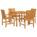 Set de dining pentru grădină 4 piese din lemn masiv de acacia - WALTI WALTI