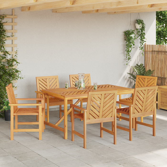 Set de dining pentru grădină 6 piese, din lemn masiv de acacia - WALTI WALTI