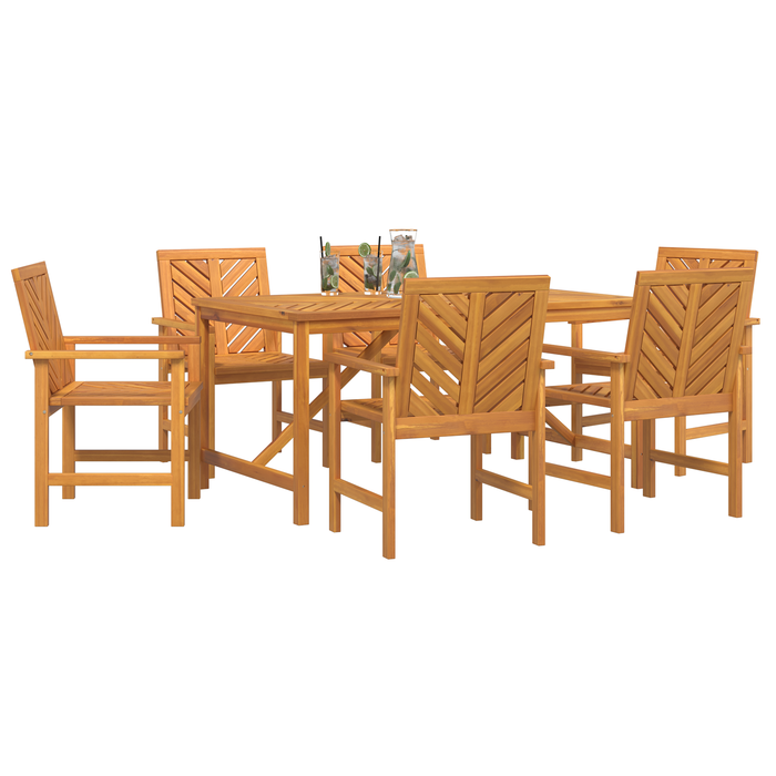 Set de dining pentru grădină 6 piese, din lemn masiv de acacia - WALTI WALTI