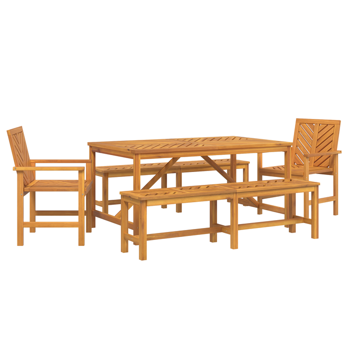 Set de dining pentru grădină din lemn masiv de acacia - WALTI WALTI