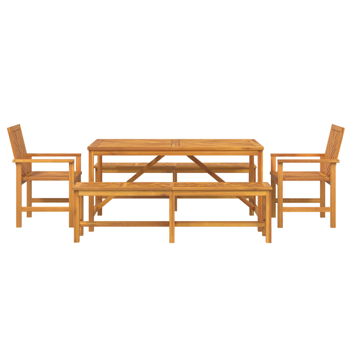 Set de dining pentru grădină din lemn masiv de acacia - WALTI WALTI