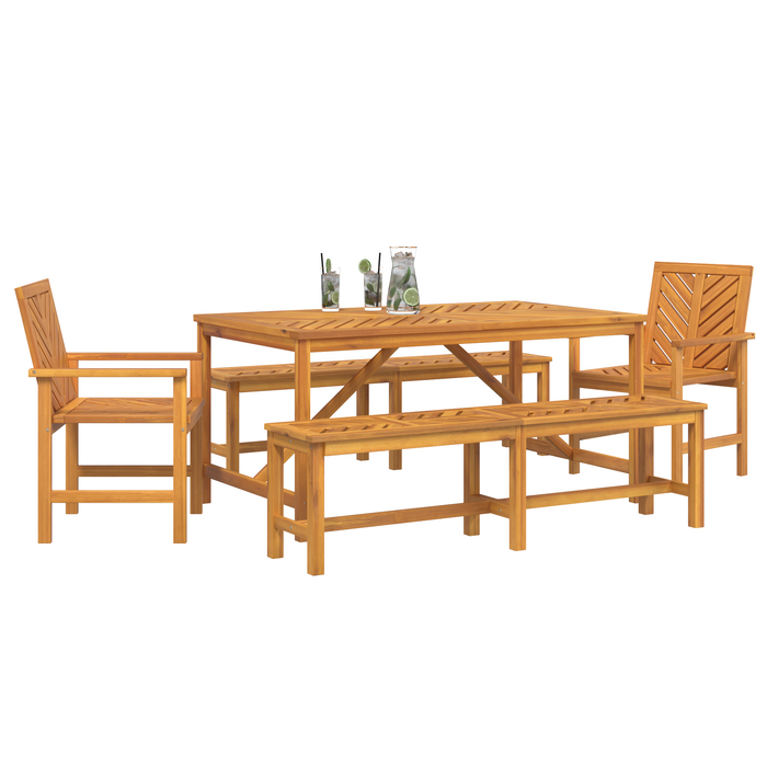 Set de dining pentru grădină din lemn masiv de acacia - WALTI WALTI