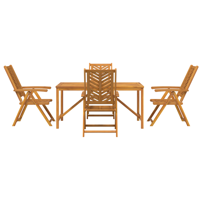 Set de Dining pentru Grădină 5 Piese Lemn Masiv de Acacia - WALTI WALTI