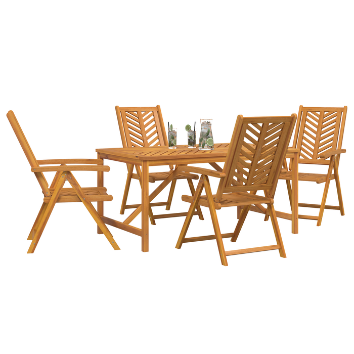 Set de Dining pentru Grădină 5 Piese Lemn Masiv de Acacia - WALTI WALTI