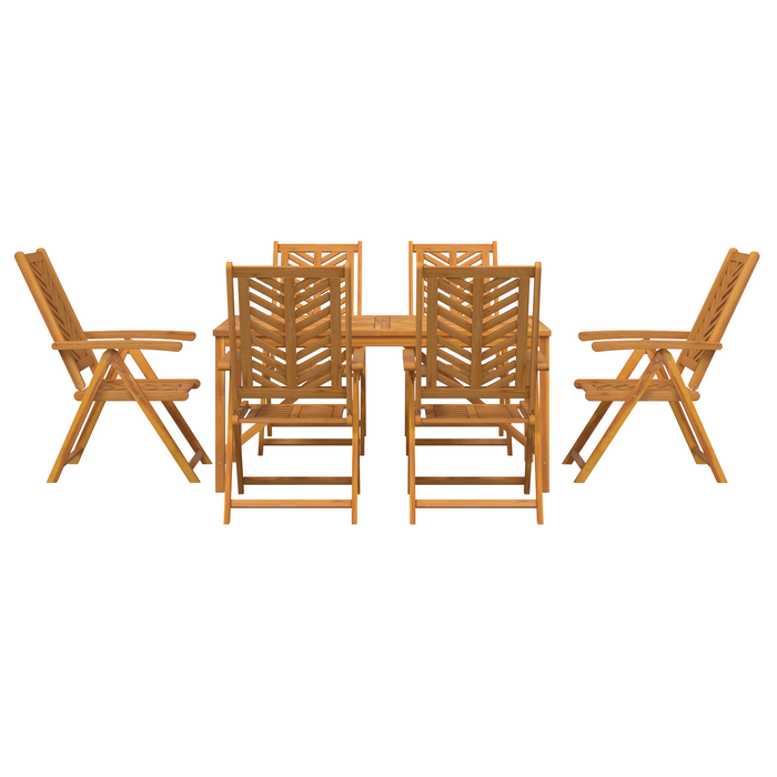 Set Dining Grădină 7 Piese din Lemn Masiv Acacia - WALTI WALTI