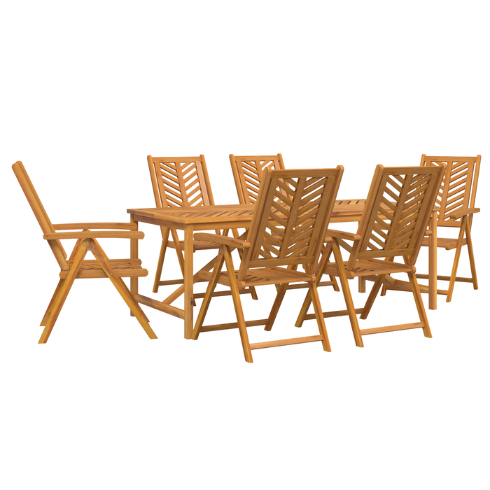 Set de Dining pentru Grădină cu 7 Piese din Lemn Masiv de Acacia - WALTI WALTI