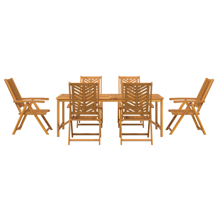 Set de Dining pentru Grădină cu 7 Piese din Lemn Masiv de Acacia - WALTI WALTI