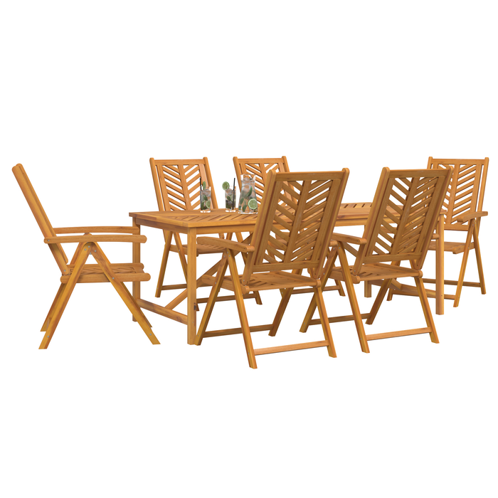 Set de Dining pentru Grădină cu 7 Piese din Lemn Masiv de Acacia - WALTI WALTI