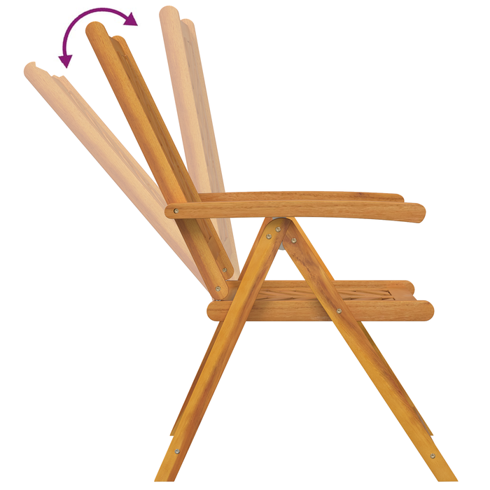 Scaune de grădină reclinabile 8 pcs Lemn masiv de acacia - WALTI WALTI