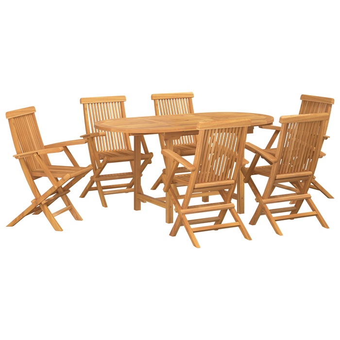 Set de dining pentru grădină vidaXL 7 piese din lemn masiv de tec - WALTI WALTI