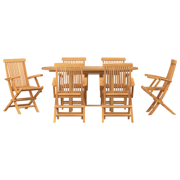 Set de dining pentru grădină vidaXL 7 piese din lemn masiv de tec - WALTI WALTI