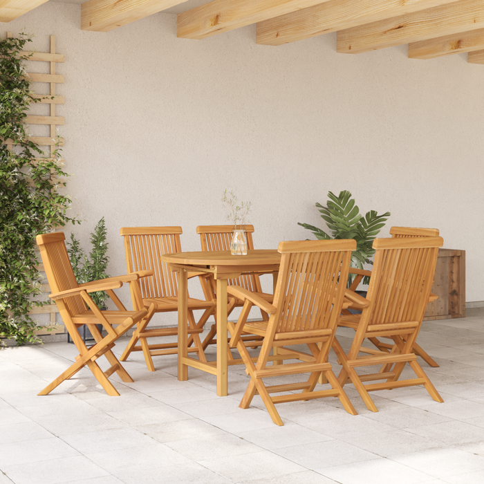 Set de dining pentru grădină vidaXL 7 piese din lemn masiv de tec - WALTI WALTI