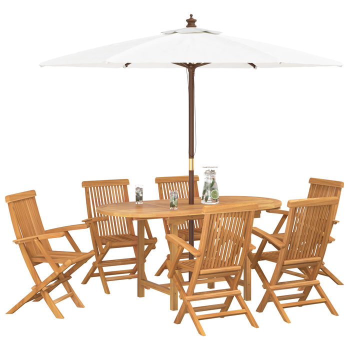 Set de dining pentru grădină vidaXL 7 piese din lemn masiv de tec - WALTI WALTI