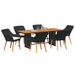 Set dining grădină 7 piese Negru poliratan - WALTI WALTI