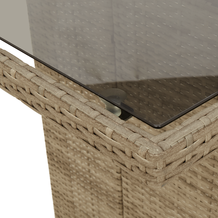 Set de dining pentru grădină 9 piese bej din rattan polimeric - WALTI WALTI