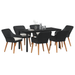 Set de dining pentru grădină cu 7 piese din poli ratan negru - WALTI WALTI