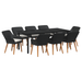 Set Dining Grădină 9 Piese, Ratan Polimer Negru - WALTI WALTI