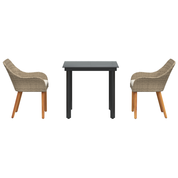 Set de dining pentru grădină 3 piese, ratan poliester bej - WALTI WALTI