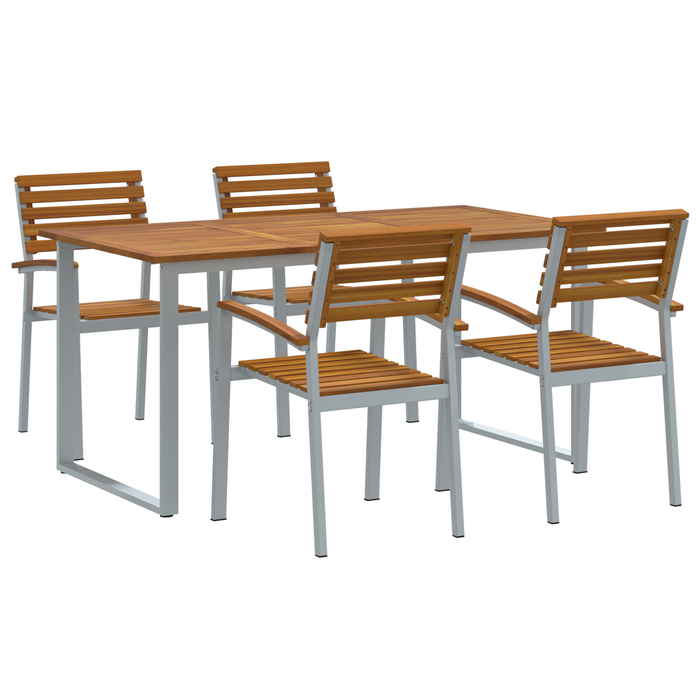 Set de dining pentru grădină din 5 piese, lemn solid de acacia și metal - WALTI WALTI