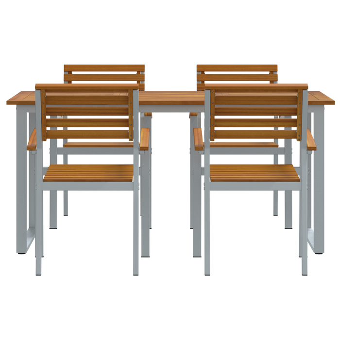 Set de dining pentru grădină din 5 piese, lemn solid de acacia și metal - WALTI WALTI