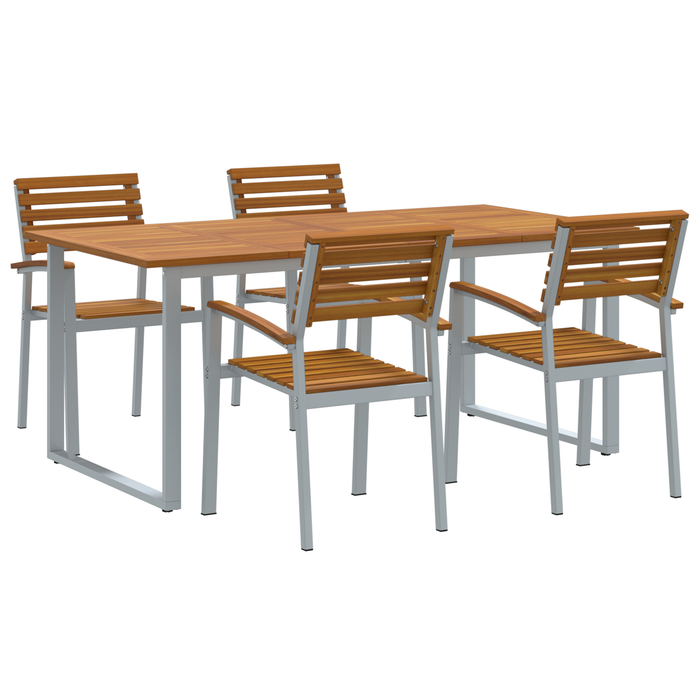 Set de dining de grădină 5 piese din lemn solid de acacia și metal - WALTI WALTI