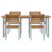 Set de dining de grădină 5 piese din lemn solid de acacia și metal - WALTI WALTI