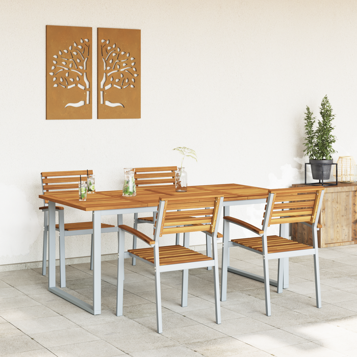 Set de dining de grădină 5 piese din lemn solid de acacia și metal - WALTI WALTI