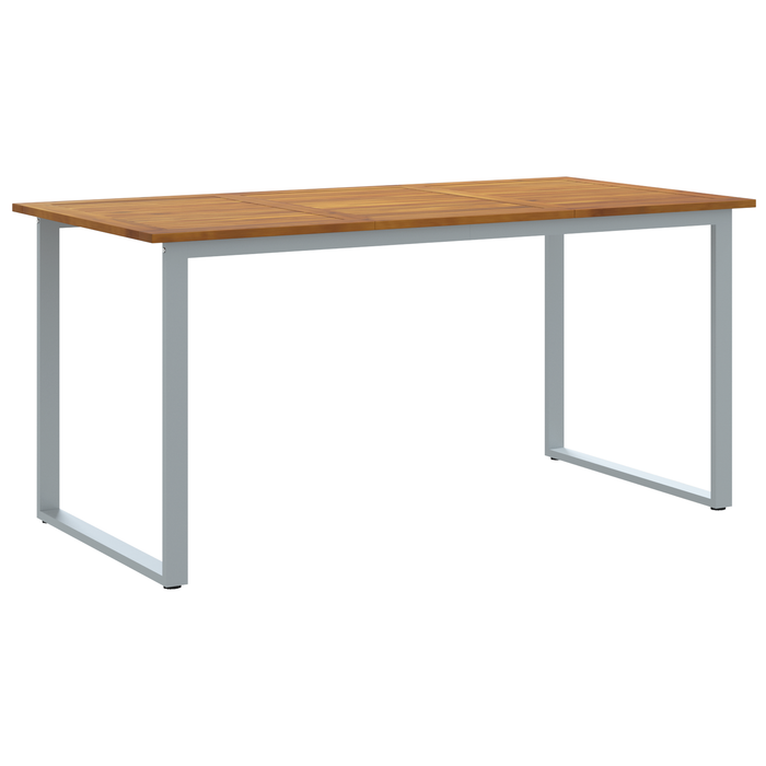 Set de dining pentru grădină 5 piese gri din oțel și lemn solid de acacia - WALTI WALTI