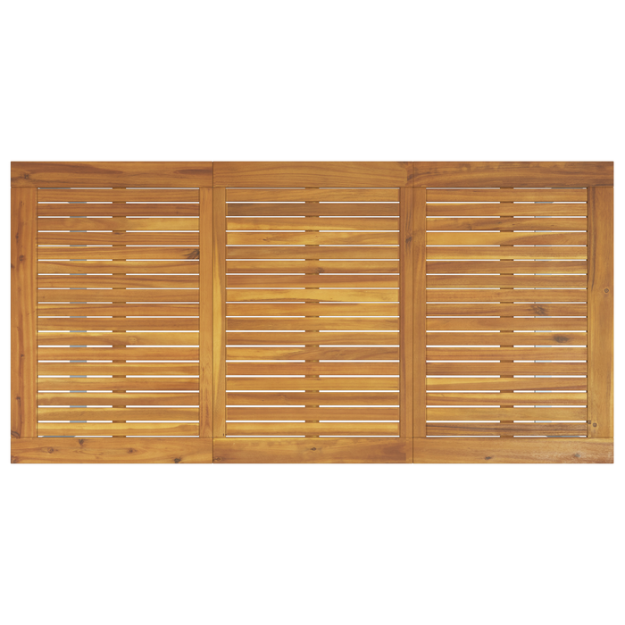 Set de dining pentru grădină 5 piese gri din oțel și lemn solid de acacia - WALTI WALTI