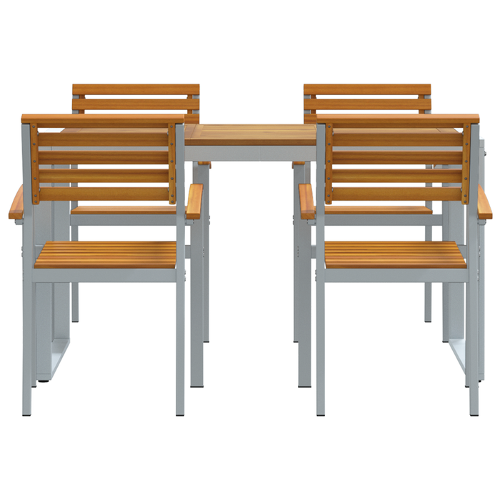 Set de dining pentru grădină , 5 piese, din lemn solid de acacia și metal - WALTI WALTI