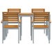 Set de dining pentru grădină , 5 piese, din lemn solid de acacia și metal - WALTI WALTI