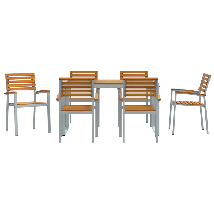 Set de Masă pentru Grădină 7 Piese Lemn de Acacia și Metal - WALTI WALTI