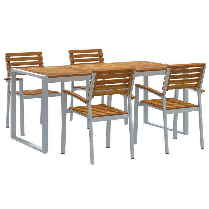 Set de Masă în Grădină 5 Piese din Lemn Solid de Acacia și Metal - WALTI WALTI