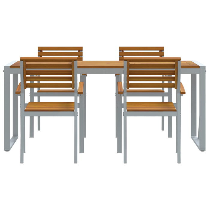 Set de Masă în Grădină 5 Piese din Lemn Solid de Acacia și Metal - WALTI WALTI