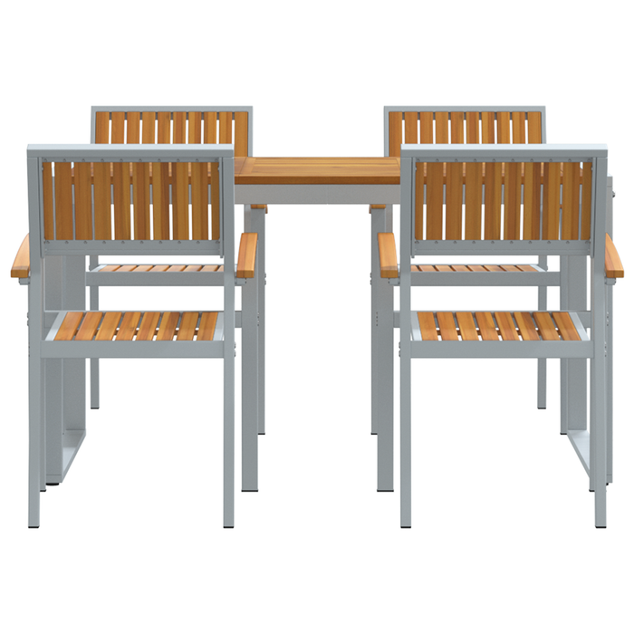 Set de masă 5 piese din lemn solid de acacia și metal - WALTI WALTI