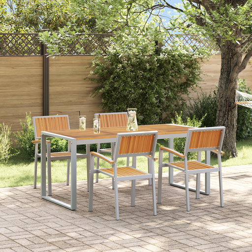 Set de dining pentru grădină 5 piese din lemn masiv de acacia și metal - WALTI WALTI
