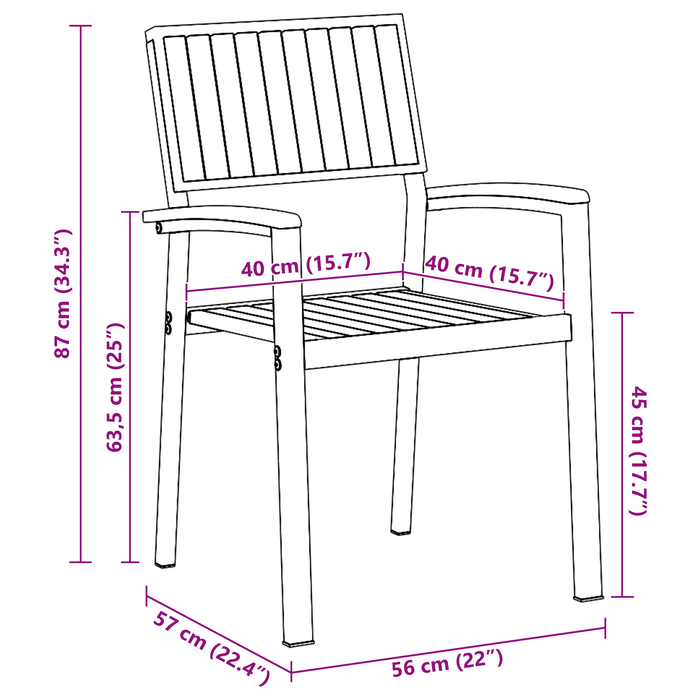 Set de dining pentru grădină din 7 piese, lemn solid de acacia și metal - WALTI WALTI