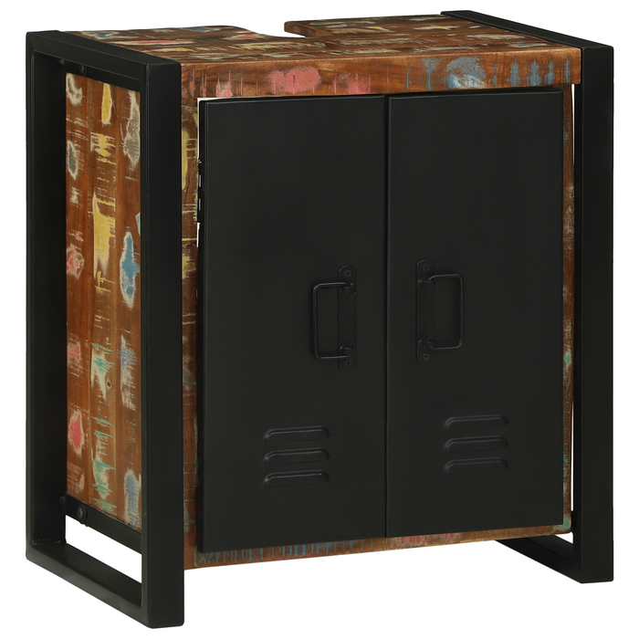Set de mobilier pentru baie 2 pcs Maro Lemn masiv reciclat - WALTI WALTI