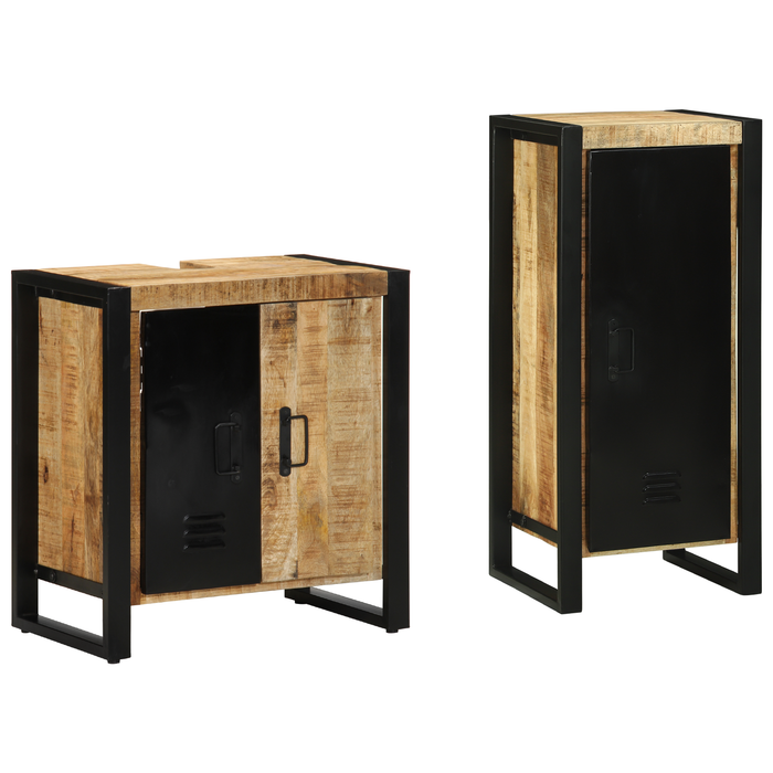 Set de mobilier pentru baie 2 pcs Maro Lemn de mango solid - WALTI WALTI