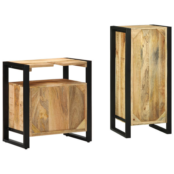Set de mobilier pentru baie 2 pcs Maro Lemn de mango solid - WALTI WALTI